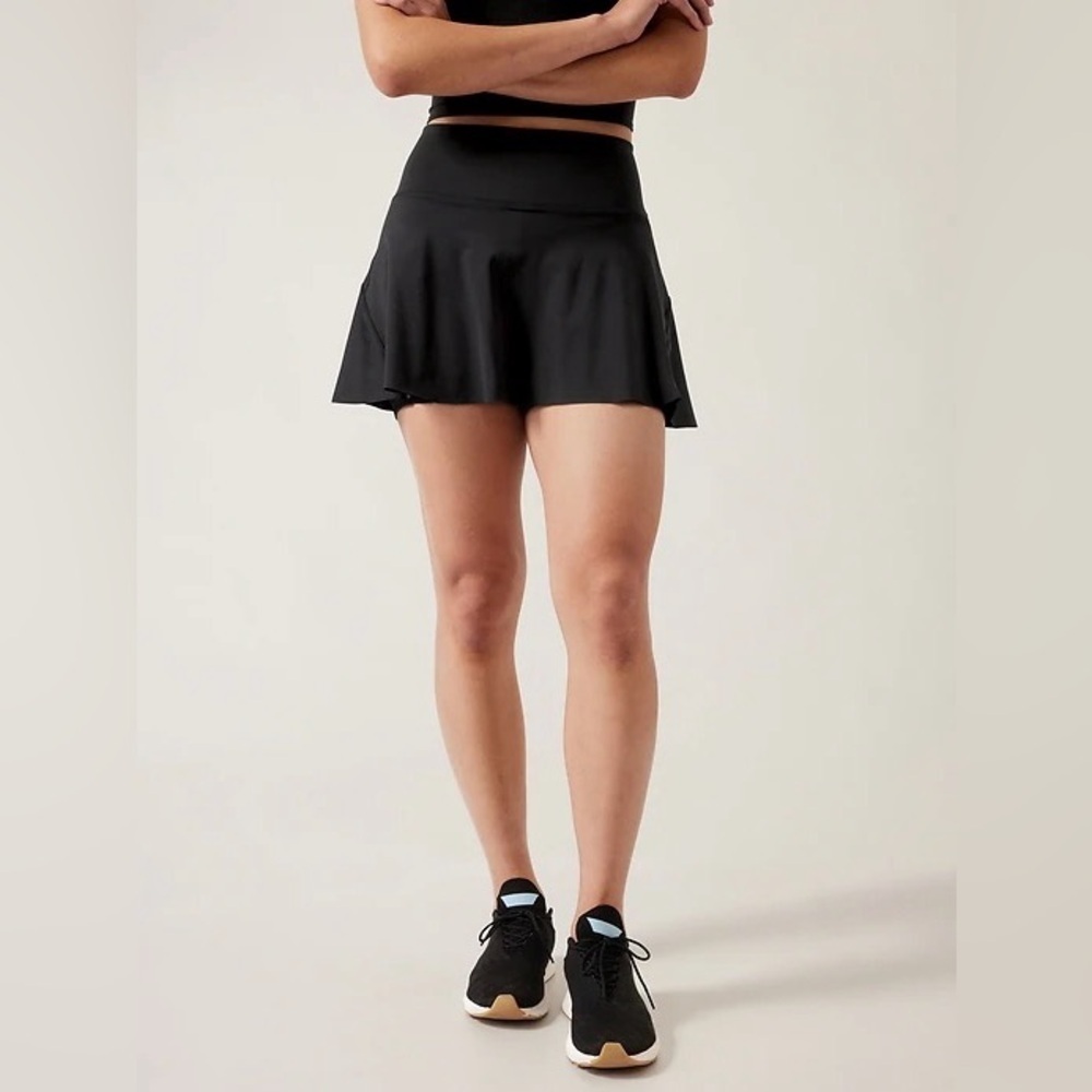 Athleta Ace High Rise 13.5" Tennis Skort, Black, Size XS